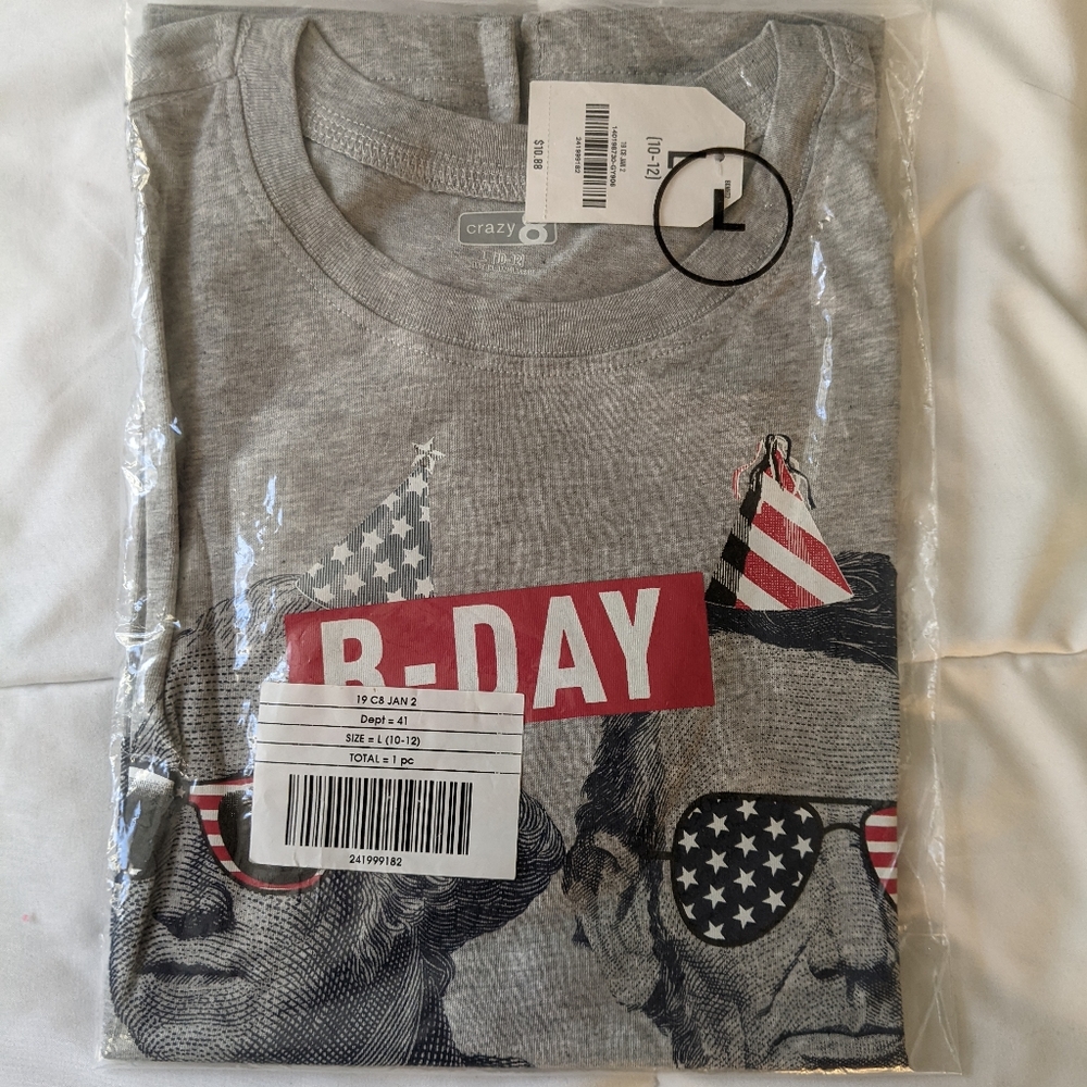 Presidents Day Gray T shirt Crazy 8 NWT